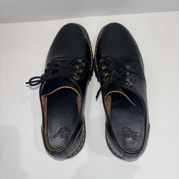 Dr. Martens Leona Lo Smooth Leather Heeled Lace-Up Platform Shoes – Black Size 8 - Picture 11 of 15